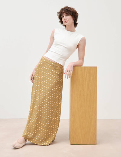 Jupe fluide vert femme