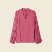 Blouse manches longues volants vieux rose femme