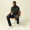 Polo col polo manches courtes en coton noir homme