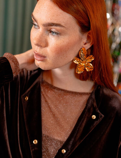 Boucles d'oreilles couleur or femme