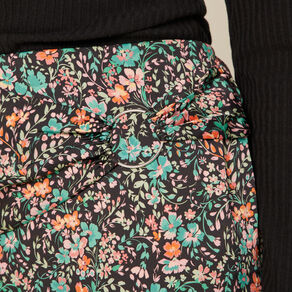 Jupe drapée courte noir femme