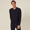 Pull manches longues bleu foncé homme