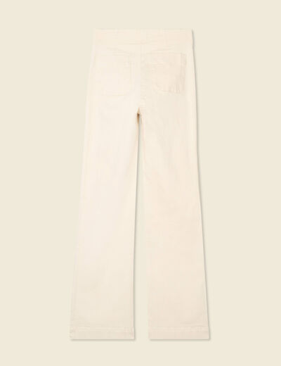 Jeans flare à pont denim blanc femme