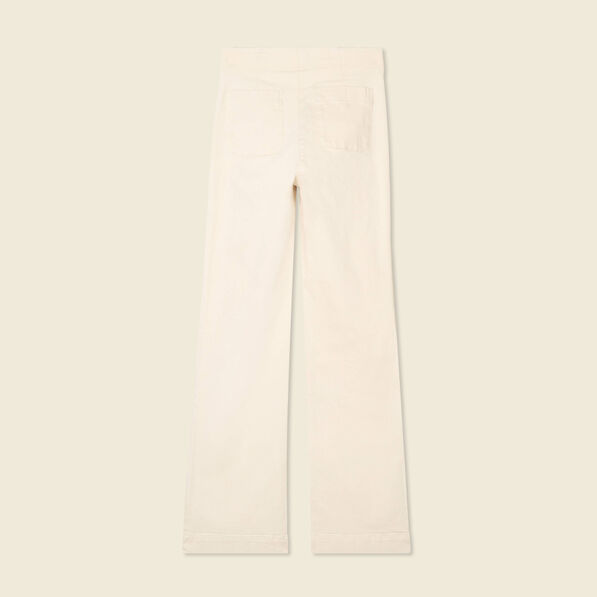 Jeans flare à pont denim blanc femme