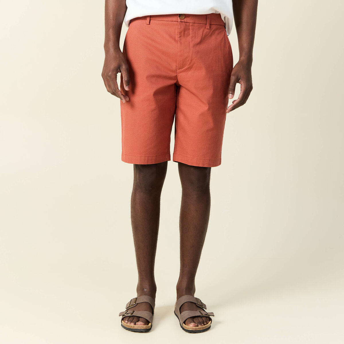 Bermuda droit éco-responsable rose homme