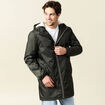 Coupe-vent doublé à capuche vert kaki homme