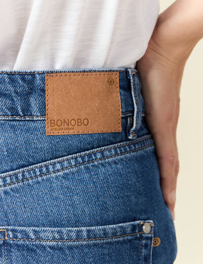 Jeans barrel taille haute denim stone femme