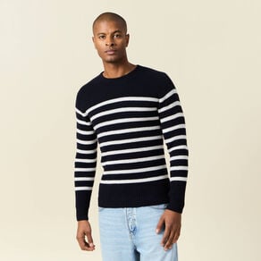 pull manches longues fabrique en france bleu marine homme Pull manches longues fabriqué en France bleu marine homme
