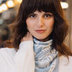 Foulard satin bleu clair femme