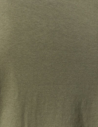 T-shirt en coton manches courtes vert fonc&eacute; homme