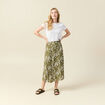 Jupe longue portefeuille vert olive femme