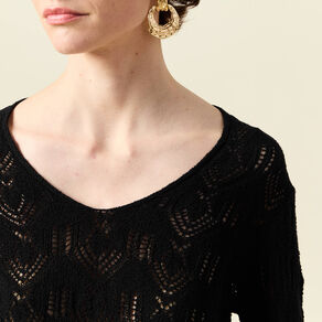 Pull éco-responsable noir femme