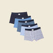 Lot 5 boxers bleu clair homme