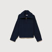 Pull droit manches longues bleu marine femme