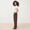 Jeans ample taille standard marron femme