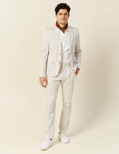 Polo manches courtes ecru homme