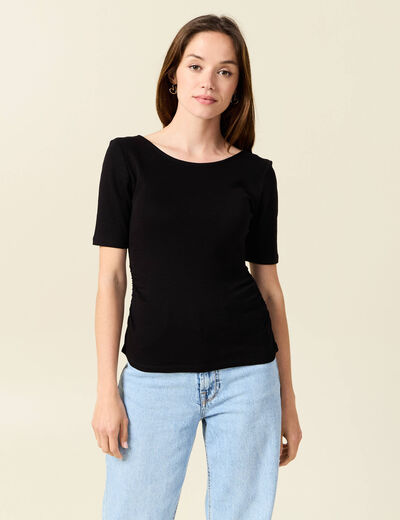 T-shirt manches courtes noir femme