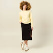 Sweat manches longues jaune clair femme