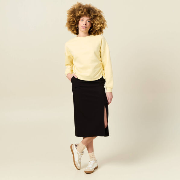 Sweat manches longues jaune clair femme