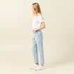 Jeans mom 7/8ème denim snow bleu femme
