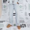 Jeans large 5 poches denim snow bleach homme