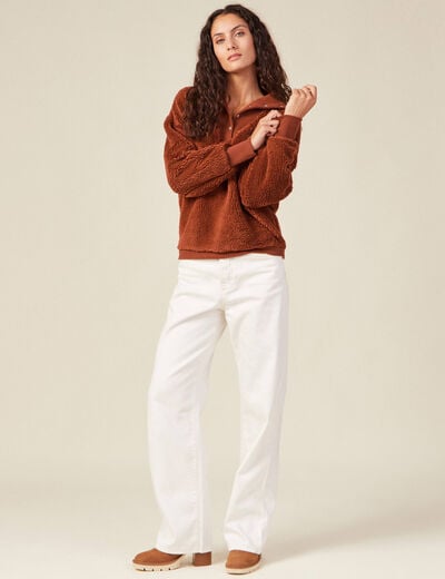Sweat éco-responsable rouge foncé femme