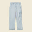 Jeans cargo 5 poches denim bleach femme