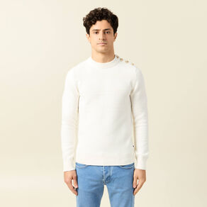 Pull manches longues ecru homme