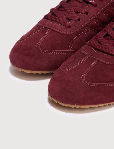 Basket &agrave; semelle fine bordeaux femme