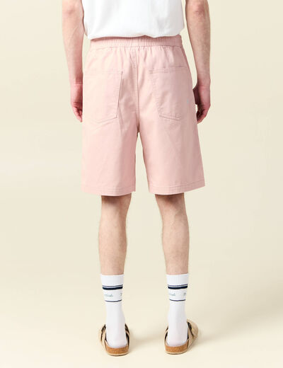 Bermuda droit rose pastel homme