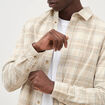 Chemise en velours manches longues sable homme
