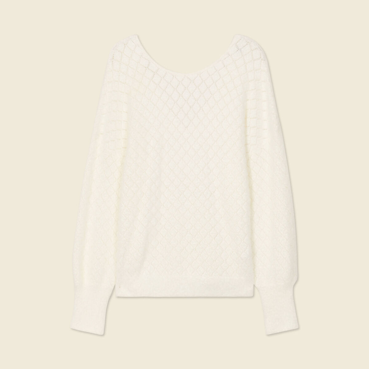 Pull manches longues ecru femme
