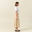 Jupe longue portefeuille beige femme
