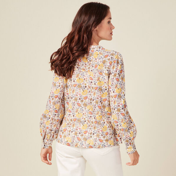Blouse manches longues beige femme