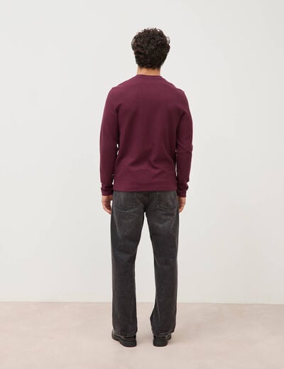 T-shirt manches longues prune homme