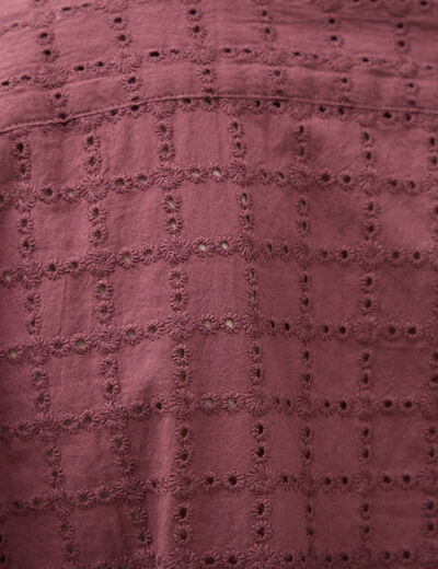 Chemise boyfriend en coton avec broderie prune homme