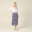 Jupe longue portefeuille bleu marine femme