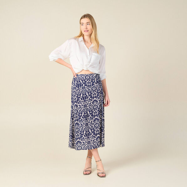 jupe longue portefeuille bleu marine femme Jupe longue portefeuille bleu marine femme