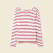 T-shirt ray&eacute; ajust&eacute; manches longues rouge femme