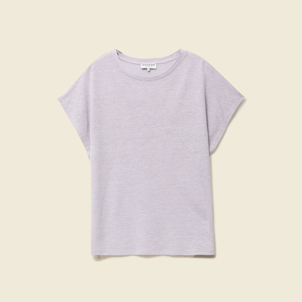 T-shirt col rond manches courtes parme femme