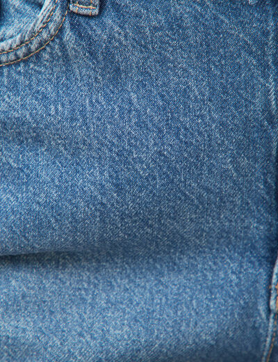 Jeans barrel 7/8&egrave;me taille standard denim used femme