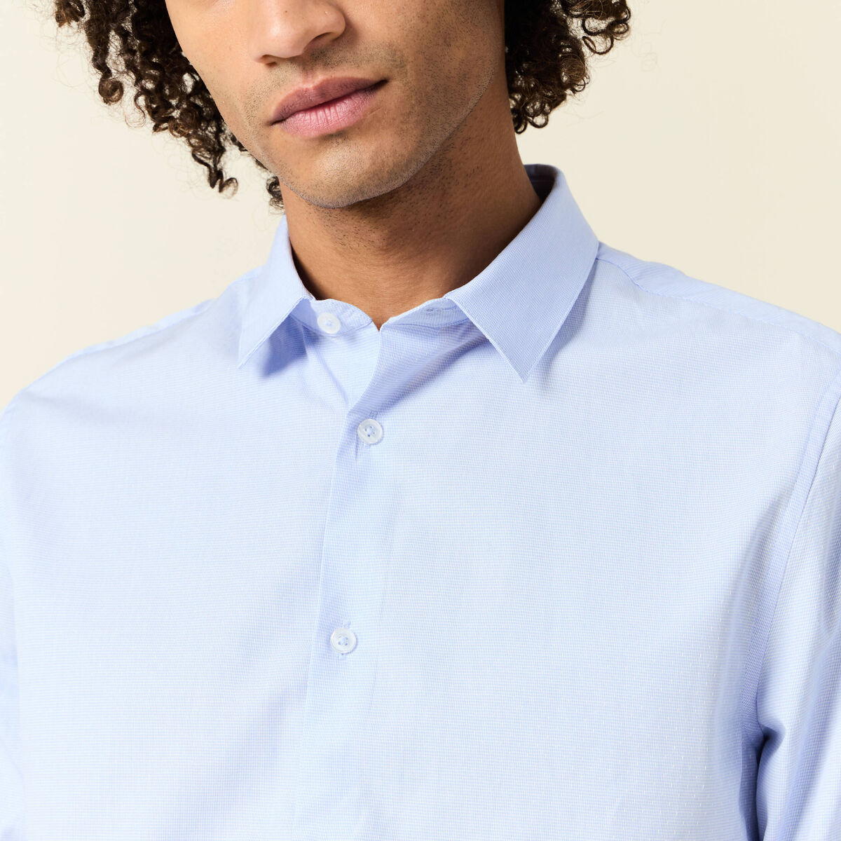 Chemise manches longues bleu ciel homme