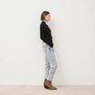 Jeans girlfriend 5 poches denim snow bleu femme