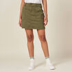 Jupe droite avec poches vert kaki femme