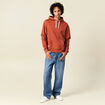 Sweat à capuche marron cognac homme