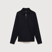 Polo droit manches longues noir homme