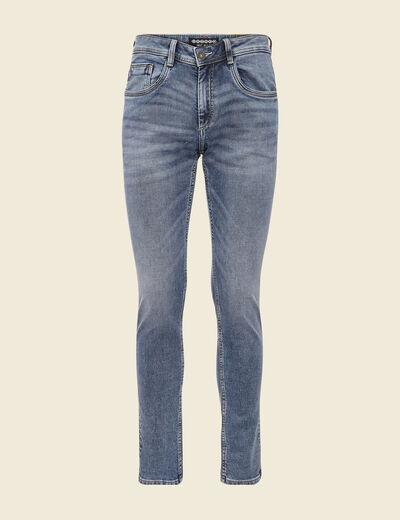 Jeans homme slim effet used denim double stone homme
