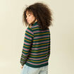 Pull col polo manches longues vert fonc&eacute; femme