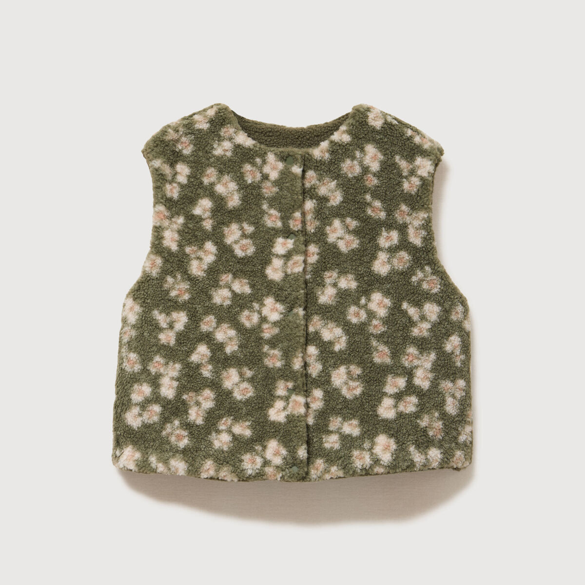 Gilet sans manches r&eacute;versible vert kaki femme