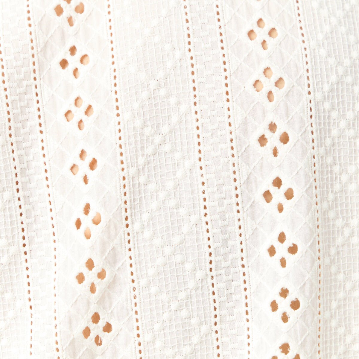 Chemise manches courtes brodée ecru homme